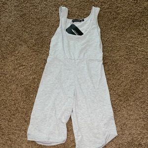 GREY COTTON SCOOP NECK UNITARD//SIZE 2